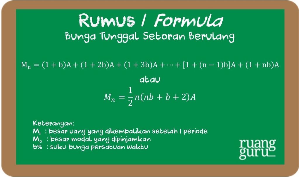 rumus mencari suku bunga tunggal