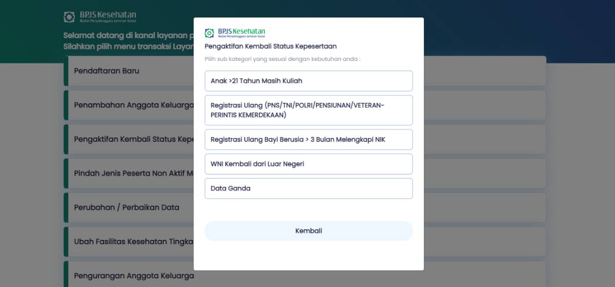 cara mengaktifkan bpjs kesehatan yang sudah tidak aktif dari perusahaan