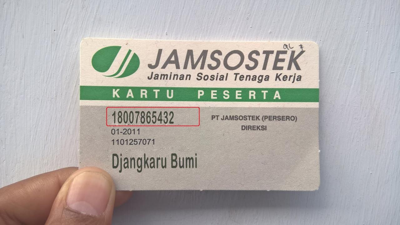 kartu nomor bpjs ketenagakerjaan jamsostek uang