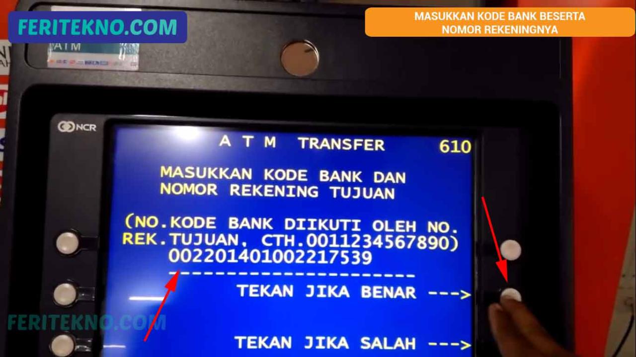 cara transfer dari atm bri ke bni