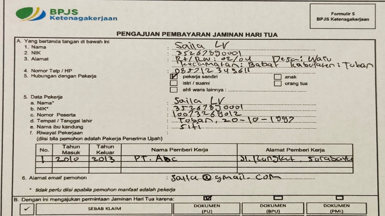 dokumen pendaftaran kerja bpjs kesehatan