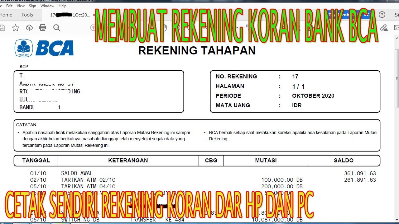 cara membuat rekening koran bca terbaru