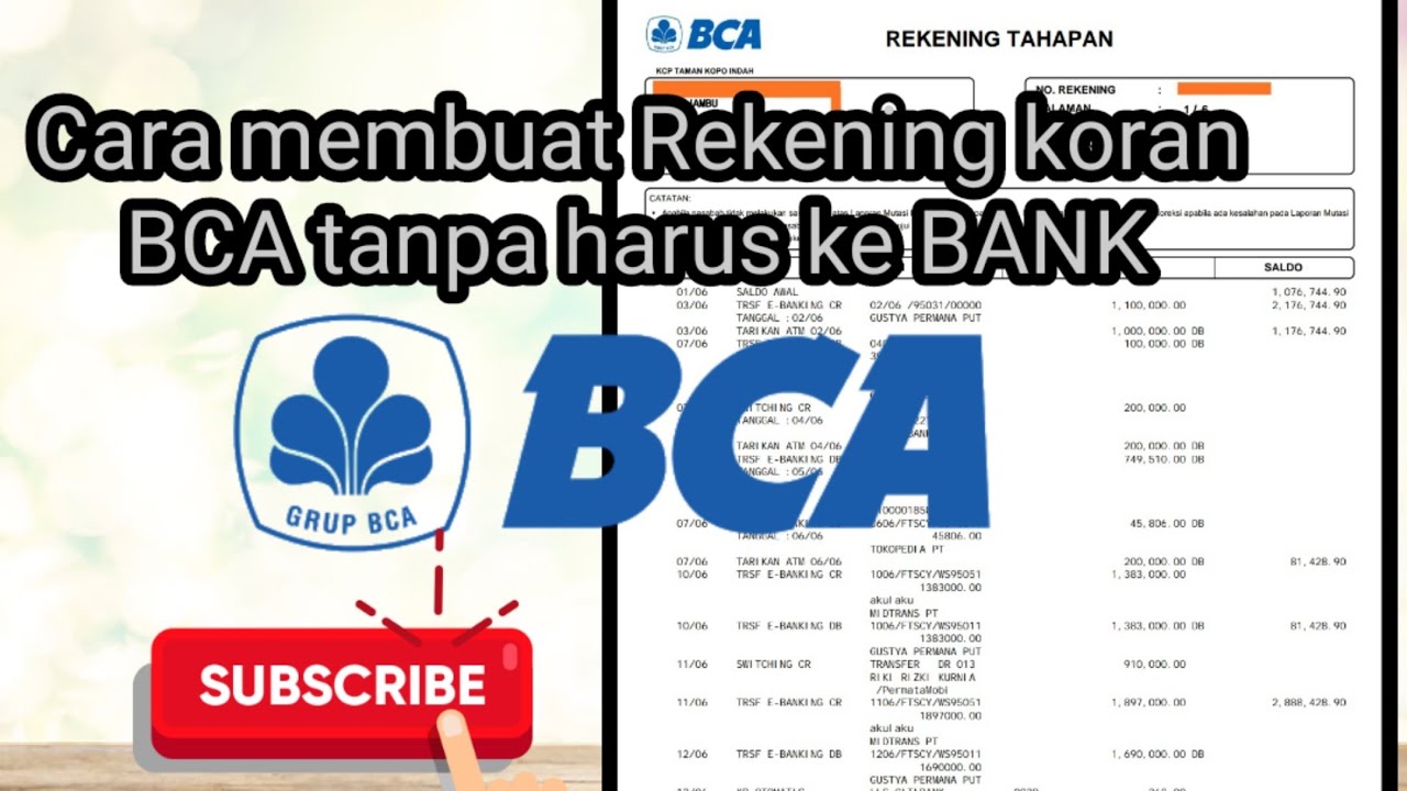 cara membuat rekening koran bca